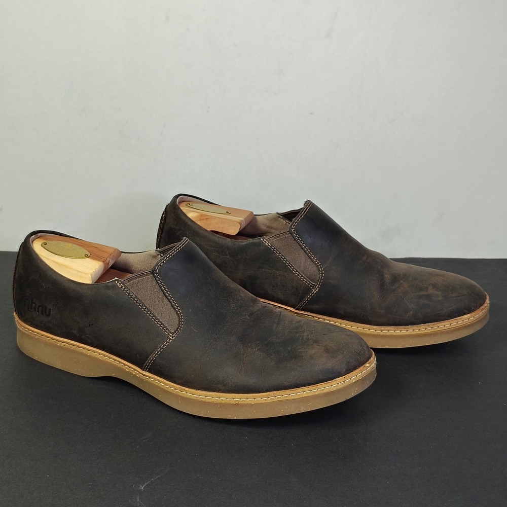 Ahnu Clay-M Slip-On Loafers Mens Size 10.5 Brown Leather Casual Comfort